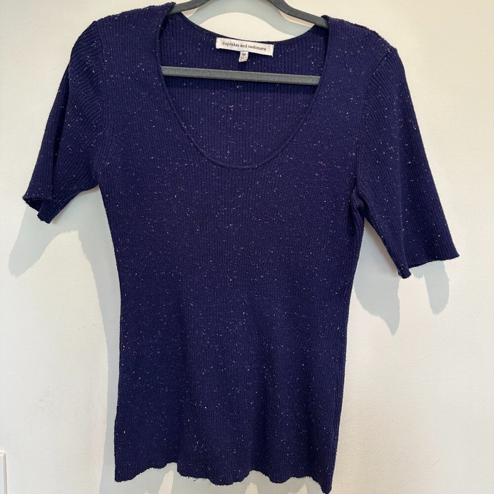 Cupcakes and Cashmere Knit Blue Top